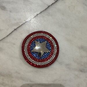 Philipp Plein captain America Silver Star Brooch Swarovski Pin Superhero
